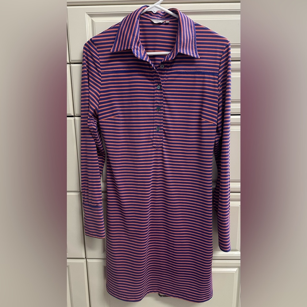Ellie Kai Blue and Pink Striped Dress